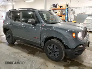 2018 Jeep Renegade Trailhawk z VIN ZACCJBCB6JPH28257, wystawiony jako Copart lot #56351415 z przebiegiem 134 598 mil mil oraz Szkoda całkowita • Salvage title. Historia ofert i sprzedaży dostępna na DreamBid. Obrazek 4.