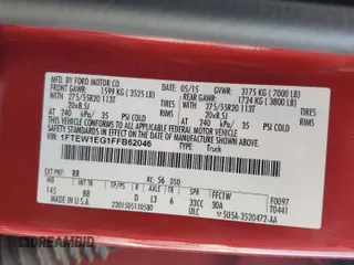 2015 Ford F-150 XLT with VIN 1FTEW1EG1FFB62046, listed as a Copart auction lot 50023775 with 88,135 mi miles and Salvage Title. Bid and sale history available at DreamBid. Image 14.