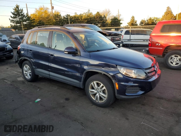 2016 Volkswagen Tiguan S with VIN WVGBV7AX7GW597875, listed as a Copart auction lot 74781864 with 74,175 mi miles and Salvage Title. Bid and sale history available at DreamBid. Image 4.
