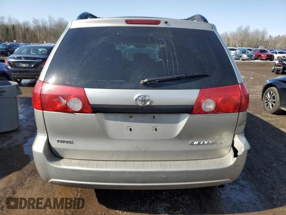 2006 Toyota Sienna with VIN 5TDZA29C26S408471, listed as a Copart auction lot 48505775 with 369,226 mi miles and Clean Title. Bid and sale history available at DreamBid. Image 6.