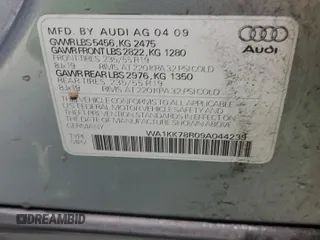 2009 Audi Q5 Premium Plus z VIN WA1KK78R09A044239, wystawiony jako Copart lot #48529435 z przebiegiem 156 941 mil mil oraz Szkoda całkowita • Salvage title. Historia ofert i sprzedaży dostępna na DreamBid. Obrazek 12.