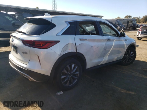 2022 Infiniti QX50 LUXE with VIN 3PCAJ5BAXNF121258, listed as a Copart auction lot 78005704 with 44,545 mi miles and Salvage Title. Bid and sale history available at carsss.com. Image 3.