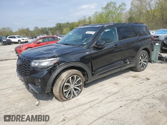 2025 Ford Explorer ST-Line z VIN 1FMUK8KH5SGB54450, wystawiony jako Copart lot #55024745 z przebiegiem 373 mil mil oraz Szkoda całkowita • Salvage title. Historia ofert i sprzedaży dostępna na DreamBid. Obrazek 1.