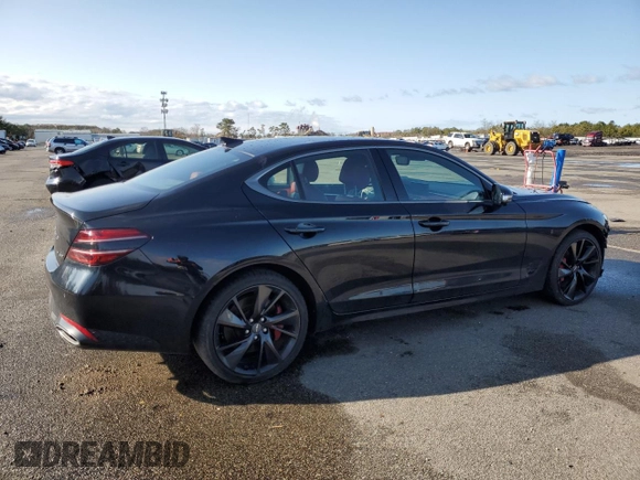 2023 Genesis G70 3.3T with VIN KMTG54TE4PU122153, listed as a Copart auction lot 50794015 with 13,604 mi miles and Salvage title. Bid and sale history available at DreamBid. Image 3.