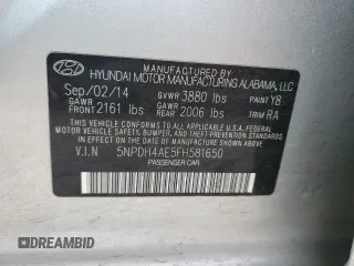 2015 Hyundai Elantra SE z VIN 5NPDH4AE5FH581650, wystawiony jako Copart lot #43811385 z przebiegiem 152 007 mil mil oraz Szkody całkowita. Historia ofert i sprzedaży dostępna na DreamBid. Obrazek 12.