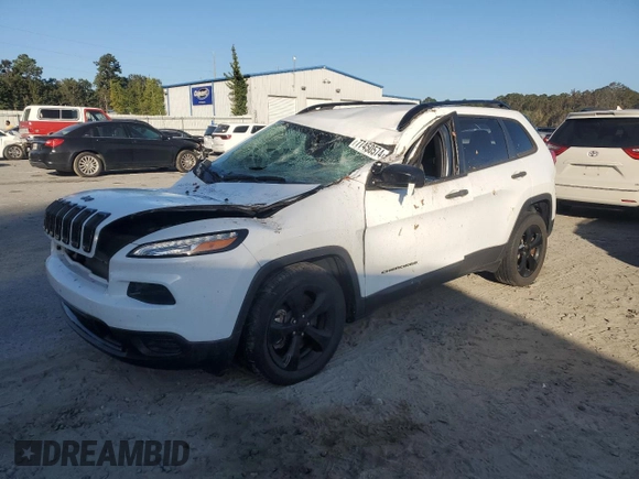 2017 Jeep Cherokee Sport z VIN 1C4PJLAS6HW652465, wystawiony jako Copart lot #77450574 z przebiegiem 16 779 mil mil oraz Szkoda całkowita • Salvage title. Historia ofert i sprzedaży dostępna na DreamBid. Obrazek 1.