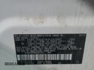 2012 Toyota RAV4 Limited with VIN 2T3DF4DV8CW207376, listed as a Copart auction lot 52710745 with 131,111 mi miles and Salvage Title. Bid and sale history available at carsss.com. Image 13.