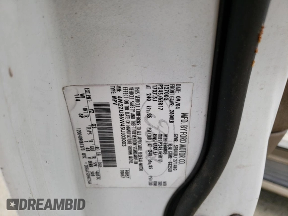 2005 Mercury Mountaineer Convenience with VIN 4M2ZU86W45UJ03003, listed as a Copart auction lot 56634824 with Not provided miles and Clean title. Bid and sale history available at DreamBid. Image 13.