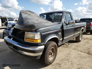 1996 Ford F-150 Special with VIN 1FTEF14N2TLB43650, listed as a Copart auction lot 65990702 with 0 mi miles and Salvage Title. Bid and sale history available at carsss.com. Image 2.