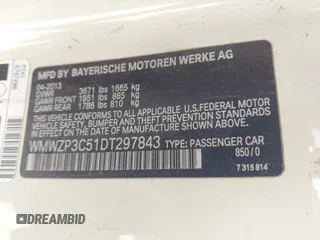 2013 MINI Convertible S with VIN WMWZP3C51DT297843, listed as a IAAI auction lot 41527353 with 127,827 mi miles and . Bid and sale history available at DreamBid. Image 9.