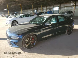 2022 Genesis G70 3.3T with VIN KMTG54TE0NU096602, listed as a Copart auction lot 82014334 with 17,127 mi miles and Salvage Title. Bid and sale history available at carsss.com. Image 1.