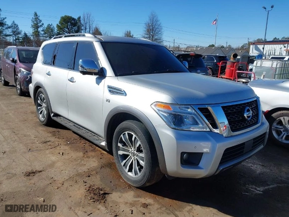 2019 Nissan Armada SL with VIN JN8AY2NDXK9085369, listed as a IAAI auction lot 41265930 with 1 mi miles. Bid and sale history available at carsss.com. Image 1.