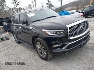 2020 Infiniti QX80 Luxe z VIN JN8AZ2NF7L9704896, wystawiony jako IAAI lot #41786314 z przebiegiem 75 305 mil mil oraz . Historia ofert i sprzedaży dostępna na DreamBid. Obrazek 1.