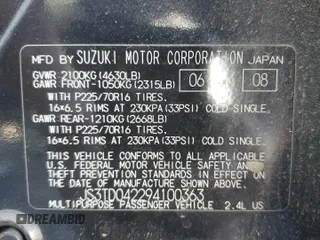 2009 Suzuki Grand Vitara z VIN JS3TD042294100363, wystawiony jako Copart lot #88151185 z przebiegiem 86 595 mil mil oraz Czysty tytuł • Clean title. Historia ofert i sprzedaży dostępna na DreamBid. Obrazek 14.