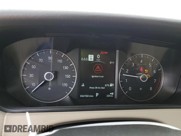 2019 Land Rover Range Rover Velar S with VIN SALYB2FV0KA220823, listed as a Copart auction lot 59309164 with 44,102 mi miles and Salvage title. Bid and sale history available at DreamBid. Image 9.