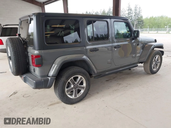 2019 Jeep Wrangler Unlimited Sahara with VIN 1C4HJXEN0KW540591, listed as a IAAI auction lot 42076235 with 41,016 mi miles and . Bid and sale history available at DreamBid. Image 4.