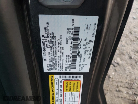 2017 Ford Mustang GT z VIN 1FA6P8CF9H5305652, wystawiony jako Copart lot #36782994 z przebiegiem 49 470 mil mil oraz Szkoda całkowita • Salvage title. Historia ofert i sprzedaży dostępna na DreamBid. Obrazek 15.