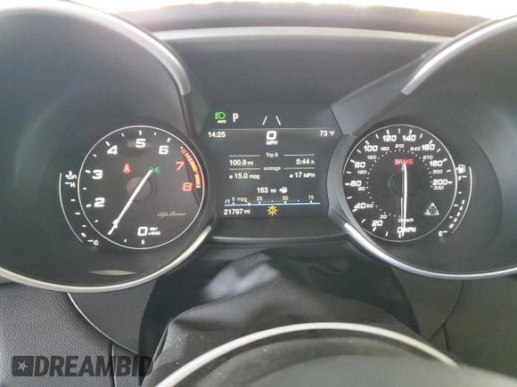 2021 Alfa Romeo Giulia Quadrifoglio with VIN ZARFAMEV5M7646074, listed as a Copart auction lot 46932545 with 21,797 mi miles and Salvage title. Bid and sale history available at DreamBid. Image 9.