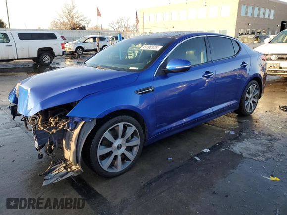 2013 Kia Optima SX with VIN 5XXGR4A69DG130734, listed as a Copart auction lot 45190105 with 160,546 mi miles and Non Repairable. Bid and sale history available at carsss.com. Image 1.