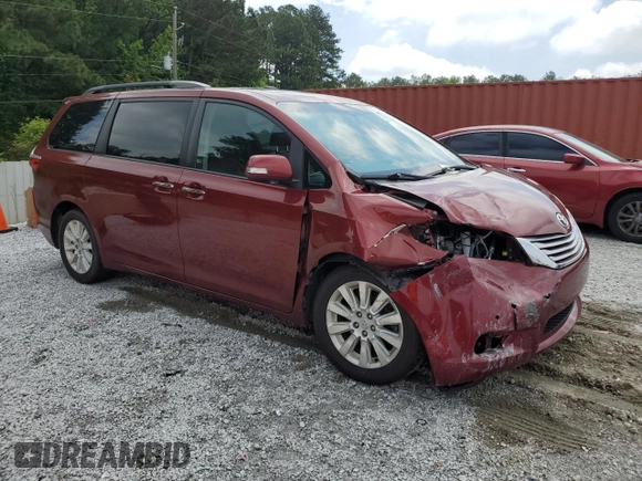 2015 Toyota Sienna Limited with VIN 5TDDK3DC7FS114715, listed as a Copart auction lot 55725385 with 114,645 mi miles and Salvage title. Bid and sale history available at DreamBid. Image 4.