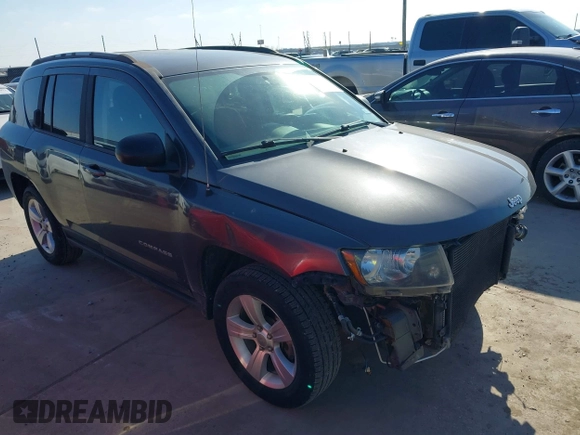 2015 Jeep Compass Sport with VIN 1C4NJCBBXFD274472, listed as a IAAI auction lot 41629585 with 124,407 mi miles. Bid and sale history available at carsss.com. Image 1.