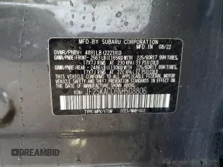 2022 Subaru Forester with VIN JF2SKACC6NH508806, listed as a Copart auction lot 60715235 with 29,991 mi miles and Salvage title. Bid and sale history available at DreamBid. Image 13.