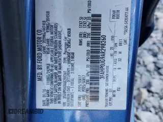 2010 Ford Fusion SEL with VIN 3FAHP0JG9AR298260, listed as a Copart auction lot 51823575 with Not Provided miles and Salvage Title. Bid and sale history available at DreamBid. Image 12.
