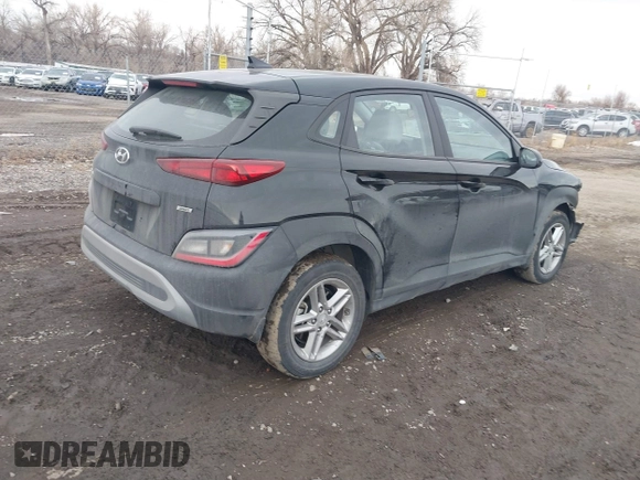 2022 Hyundai Kona SE with VIN KM8K2CABXNU872332, listed as a IAAI auction lot 41477508 with 23,467 mi miles. Bid and sale history available at carsss.com. Image 4.