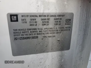 2017 Chevrolet Impala LS with VIN 2G11Z5SA0H9136538, listed as a Copart auction lot 47505965 with 145,491 mi miles and Salvage Title. Bid and sale history available at DreamBid. Image 14.