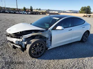2021 Tesla Model 3 Long Range with VIN 5YJ3E1EB0MF059457, listed as a Copart auction lot 46277945 with 102,367 mi miles and Salvage Title. Bid and sale history available at carsss.com. Image 1.