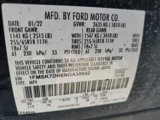 2022 Ford Explorer XLT with VIN 1FMSK7DH6NGA39942, listed as a Copart auction lot 49210245 with 55,943 mi miles and Salvage Title. Bid and sale history available at carsss.com. Image 13.