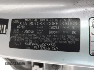 2010 Kia Forte SX with VIN KNAFW4A36A5288536, listed as a Copart auction lot 46446395 with 197,245 mi miles and Clean Title. Bid and sale history available at carsss.com. Image 12.
