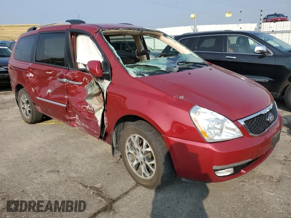 2014 Kia Sedona EX with VIN KNDMH4C74E6579346, listed as a Copart auction lot 64007164 with 0 mi miles and Salvage Title. Bid and sale history available at carsss.com. Image 4.
