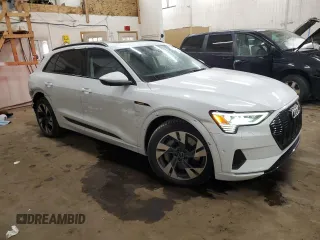2021 Audi e-tron Premium with VIN WA1AAAGE4MB012617, listed as a Copart auction lot 42324445 with 42,766 mi miles and Salvage Title. Bid and sale history available at DreamBid. Image 4.