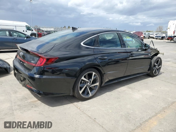 2021 Hyundai Sonata SEL Plus with VIN 5NPEJ4J2XMH132637, listed as a Copart auction lot 50629605 with 49,659 mi miles and Salvage Title. Bid and sale history available at DreamBid. Image 3.