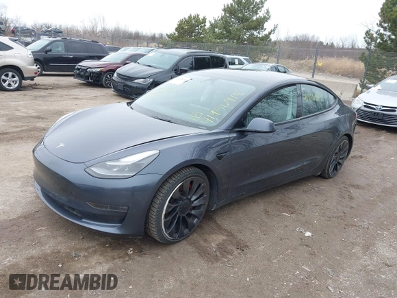 2023 Tesla Model 3 Performance with VIN 5YJ3E1EC9PF407365, listed as a IAAI auction lot 41956915 with 31,087 mi miles. Bid and sale history available at carsss.com. Image 19.
