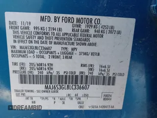 2020 Ford EcoSport SE with VIN MAJ6S3GL8LC336607, listed as a IAAI auction lot 41419824 with 47,070 mi miles. Bid and sale history available at carsss.com. Image 9.