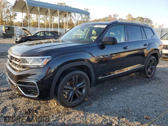 2022 Volkswagen Atlas 3.6L V6 SEL R-Line with VIN 1V2AR2CA2NC546121, listed as a Copart auction lot 77405214 with 73,177 mi miles and Salvage Title. Bid and sale history available at carsss.com. Image 1.
