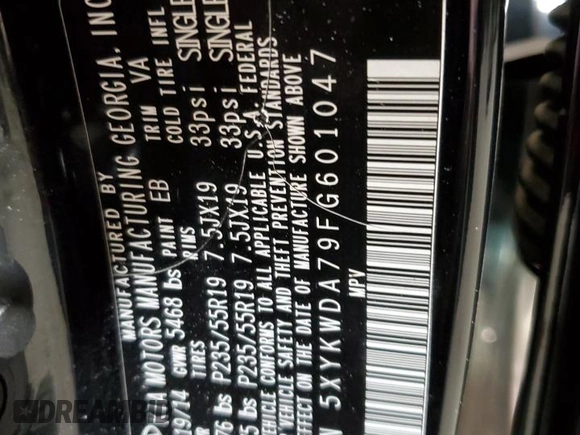 2015 Kia Sorento SX with VIN 5XYKWDA79FG601047, listed as a Copart auction lot 46618305 with 152,698 mi miles and Salvage Title. Bid and sale history available at carsss.com. Image 14.
