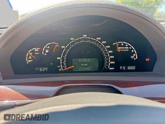 2006 Mercedes-Benz S with VIN WDBNG79J66A475448, listed as a Copart auction lot 55884045 with 75,487 mi miles and Clean Title. Bid and sale history available at DreamBid. Image 8.