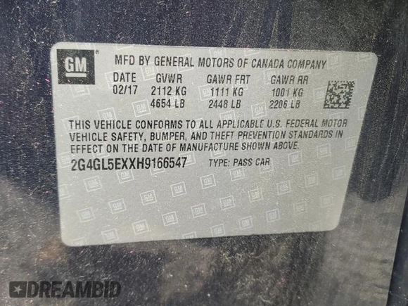2017 Buick Regal Sport Touring z VIN 2G4GL5EXXH9166547, wystawiony jako Copart lot #53605645 z przebiegiem 123 318 mil mil oraz Szkoda całkowita • Salvage title. Historia ofert i sprzedaży dostępna na DreamBid. Obrazek 13.