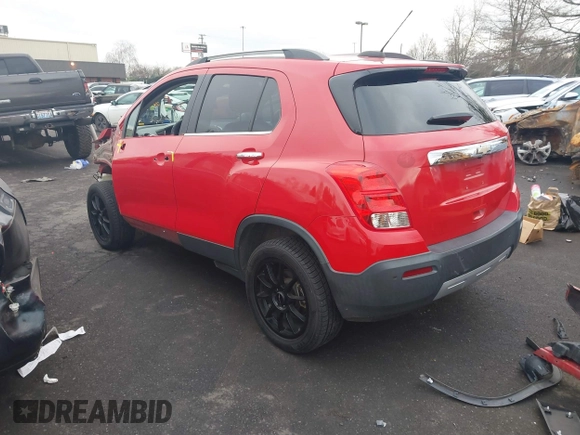 2015 Chevrolet Trax LTZ with VIN 3GNCJTSB4FL238317, listed as a IAAI auction lot 41354507 with 123,954 mi miles. Bid and sale history available at carsss.com. Image 3.