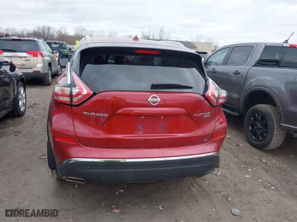 2015 Nissan Murano SL with VIN 5N1AZ2MH7FN244256, listed as a IAAI auction lot 41849967 with 85,930 mi miles. Bid and sale history available at carsss.com. Image 17.