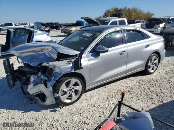 2022 Audi A3 Premium with VIN WAUAUDGY1NA062369, listed as a Copart auction lot 72935704 with 13633 miles and Salvage Title. Bid and sale history available at carsss.com. Image 1.