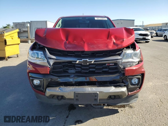 2021 Chevrolet Colorado 2WD Z71 with VIN 1GCGSDEN6M1123578, listed as a Copart auction lot 58179025 with 71,664 mi miles and Salvage title. Bid and sale history available at DreamBid. Image 5.