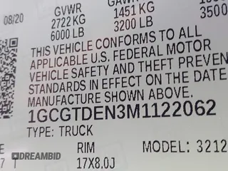 2021 Chevrolet Colorado 4WD Z71 with VIN 1GCGTDEN3M1122062, listed as a IAAI auction lot 42687632 with 52,233 mi miles and . Bid and sale history available at DreamBid. Image 9.