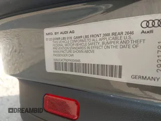 2023 Audi S5 Sportback Premium Plus z VIN WAUC4CF50PA004945, wystawiony jako IAAI lot #42476245 z przebiegiem 46 079 mil mil oraz . Historia ofert i sprzedaży dostępna na DreamBid. Obrazek 9.