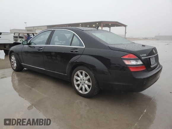 2007 Mercedes-Benz S 550 with VIN WDDNG71X37A082239, listed as a Copart auction lot 43157965 with 51,302 mi miles and Salvage Title. Bid and sale history available at DreamBid. Image 2.