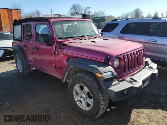 2022 Jeep Wrangler Unlimited Sport S with VIN 1C4HJXDG5NW144177, listed as a Copart auction lot 46032115 with 62,409 mi miles and Salvage Title. Bid and sale history available at carsss.com. Image 4.