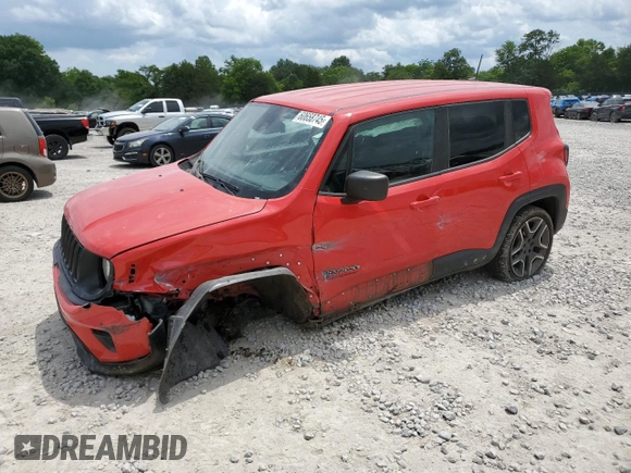 2020 Jeep Renegade Jeepster z VIN ZACNJAAB3LPL78799, wystawiony jako Copart lot #60658745 z przebiegiem 102 761 mil mil oraz Szkoda całkowita • Salvage title. Historia ofert i sprzedaży dostępna na DreamBid. Obrazek 1.